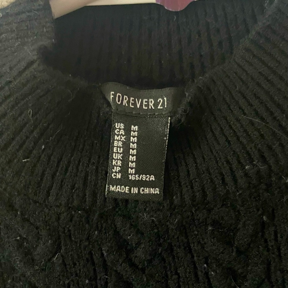 Forever 21 Black high neck sweater vest